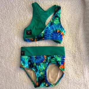 Kandi Kouture Tye-Dye Green Two Piece Set